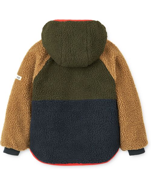 Liewood Piumino Reversibile/Teddy Jackson - Army Brown Mix - 100% Materiale Riciclato Piumini