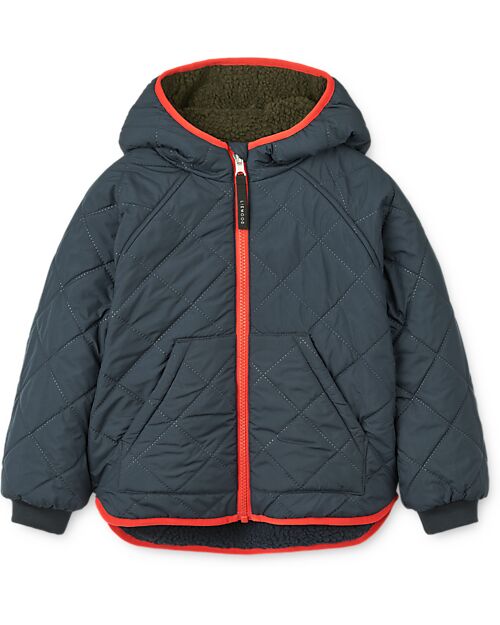 Liewood Piumino Reversibile/Teddy Jackson - Army Brown Mix - 100% Materiale Riciclato Piumini