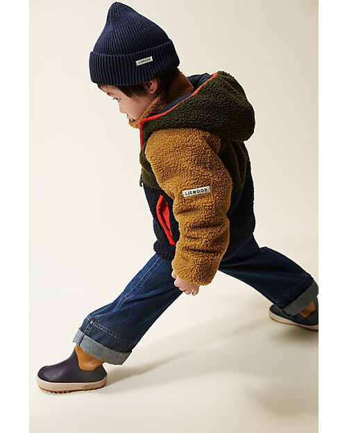 Liewood Piumino Reversibile/Teddy Jackson - Army Brown Mix - 100% Materiale Riciclato Piumini