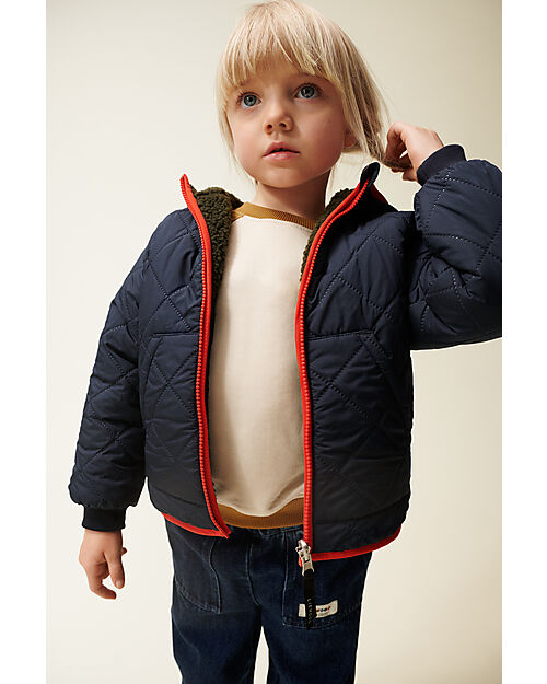 Liewood Piumino Reversibile/Teddy Jackson - Army Brown Mix - 100% Materiale Riciclato Piumini