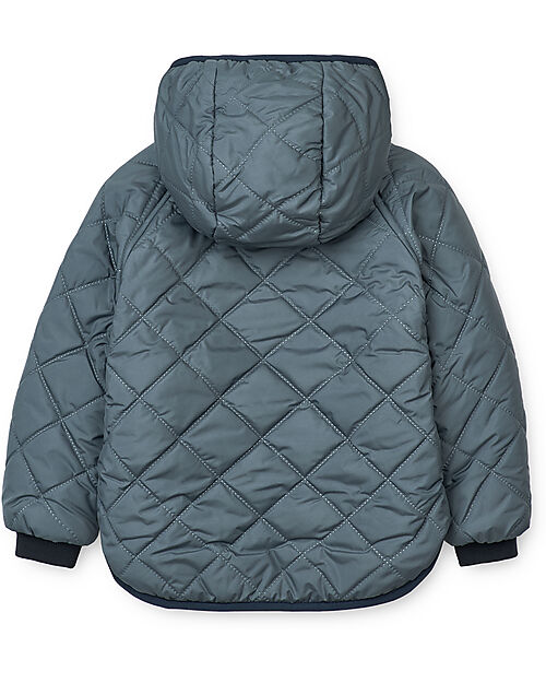 Liewood Piumino Reversibile/Teddy Jackson - Whale Blu Multi Mix - 100% Materiale Riciclato Piumini