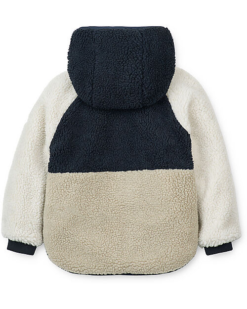 Liewood Piumino Reversibile/Teddy Jackson - Whale Blu Multi Mix - 100% Materiale Riciclato Piumini