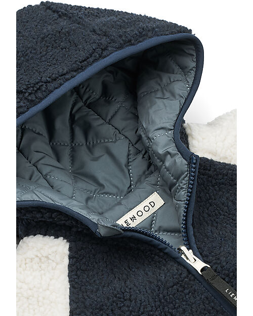 Liewood Piumino Reversibile/Teddy Jackson - Whale Blu Multi Mix - 100% Materiale Riciclato Piumini
