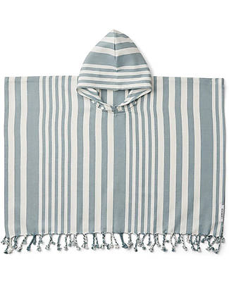 Liewood Poncho Roomie - Righe Sea Blue / Creme de la Creme - 100% Cotone Bio Accappatoi e Asciugamani