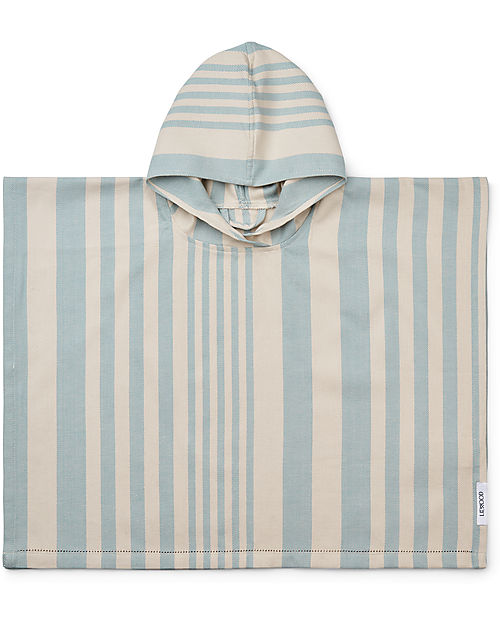 Liewood Poncho Roomie - Righe Sea Blue / Sandy - 100% Cotone Bio Accappatoi e Asciugamani