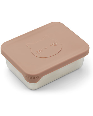Liewood Portamerenda Ako - Gatto - Rosa Antico Contenitori Latte e Snack