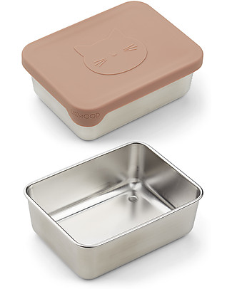 Liewood Portamerenda Ako - Gatto - Rosa Antico Contenitori Latte e Snack