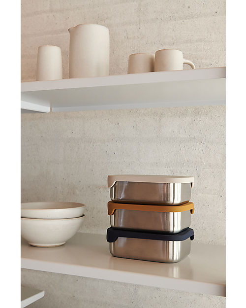 Liewood Portapranzo in Silicone e Acciaio Arthur - Avena - Cani Porta Merenda