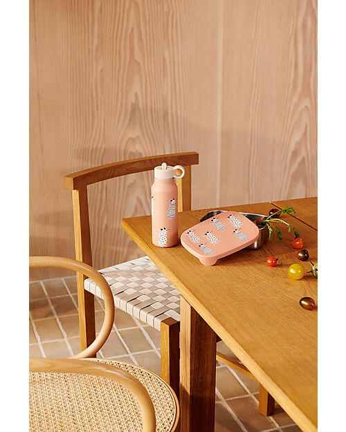 Liewood Portapranzo in Silicone e Acciaio Arthur - Gatto - Tuscany Rose Porta Merenda