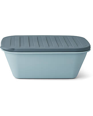 Liewood Portapranzo Ripiegabile in Silicone Franklin - Blu Sea e Blu Whale Contenitori per Alimenti