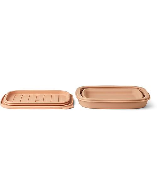 Liewood Portapranzo Ripiegabile in Silicone Franklin -  Rosa Tuscany Porta Merenda