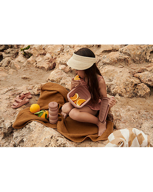 Liewood Portapranzo Ripiegabile in Silicone Franklin -  Rosa Tuscany Porta Merenda