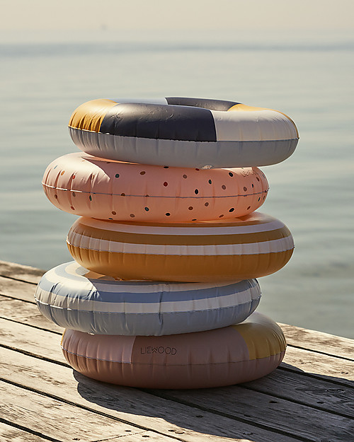 Liewood Salvagente Gonfiabile Baloo - Righe Azzurro e Crema Giochi da Spiaggia