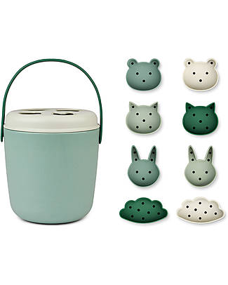 Liewood Secchiello da Spiaggia Jorn con Formine - Verde Menta Multi Mix Giochi da Spiaggia