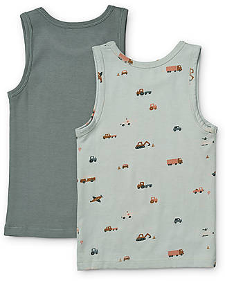 Liewood Set 2 Canotte Faris - Vehicles / Blue fog mix Canotte