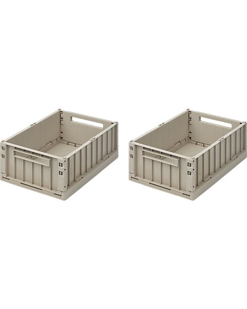 Liewood Set 2 Cassette Portaoggetti Weston - Sabbia - 25 x 36 x 13,5 cm Contenitori Portaoggetti