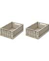 Liewood Set 2 Cassette Portaoggetti Weston - Sabbia - 25 x 36 x 13,5 cm Contenitori Portaoggetti