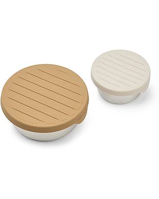 Liewood Set 2 Contenitori Portamerenda Fiby - Sandy e Oat Mix Porta Merenda