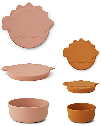 Liewood Set 2 Contenitori Portamerenda Olav - Mostarda/Rosa Piatti e Scodelle