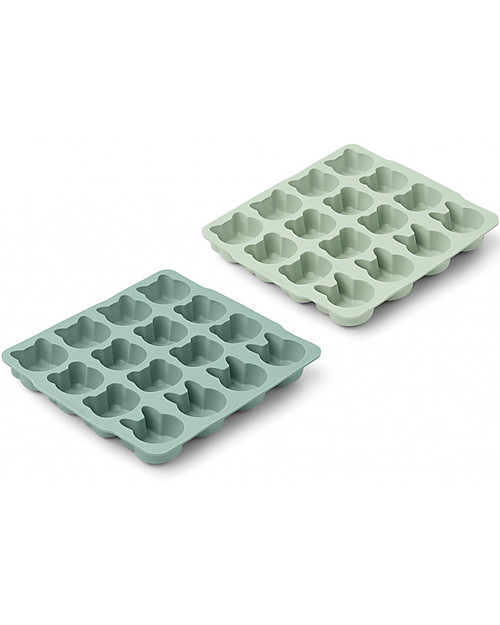 Liewood Set 2 Stampi per Ghiaccio in Silicone - Sonny - Verde Menta Set Pappa