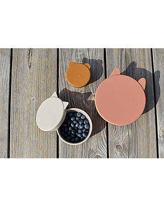 Liewood Set 3 Contenitori Portamerenda Corgan - Rosa - 100% Silicone Porta Merenda