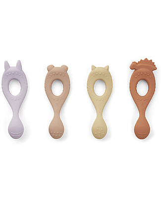 Liewood Set 4 Cucchiai in Silicone Liva - Lavanda Multi Mix Posate e Bacchette