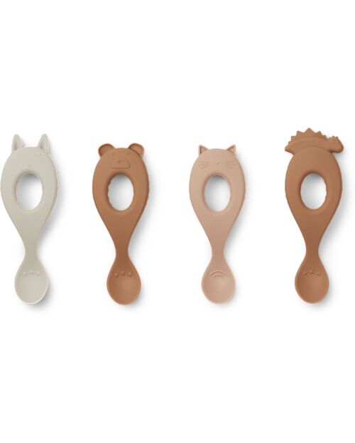 Liewood Set 4 Cucchiai in Silicone Liva - Rosa Mix Posate