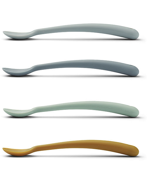 Liewood Set 4 Cucchiai in Silicone Siv - Blu Posate