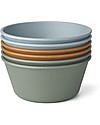 Liewood Set 6 Ciotole Irene - Blu Multi Mix - 6 Pezzi - 100% Biodegradabile! Piatti e Scodelle