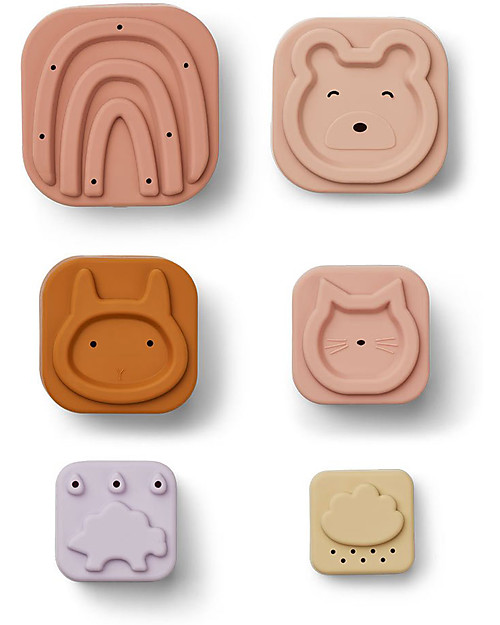 Liewood Set 6 Cubi da Impilare Zuzu - Mix di Rosa Giochi da Esterno_