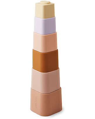 Liewood Set 6 Cubi da Impilare Zuzu - Mix di Rosa Giochi Da Spiaggia_