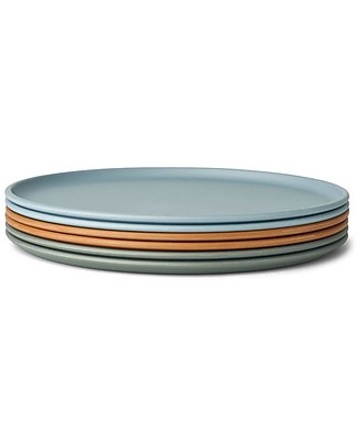 Liewood Set 6 Piatti Logan - Blue Multi Mix - Lavabili e Impilabili Accessori Cucina