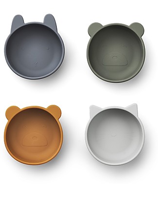 Liewood Set Ciotole Iggy 4 Pezzi - Mix Blu Piatti e Scodelle