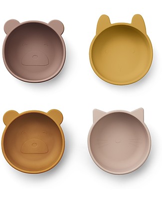 Liewood Set Ciotole in Silicone - Iggy 4 Pezzi - Mix Rosa Piatti e Scodelle