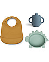 Liewood Set Completo per Pappa Connor - 3 pezzi - Silicone - Dino Verde Menta Set Pappa