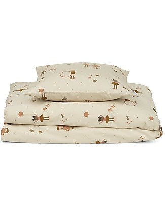 Liewood Set Copri Piumone Carl - 140 x 200 cm - Doll/Sandy Mix - 100% Cotone Bio Copripiumino e Federe