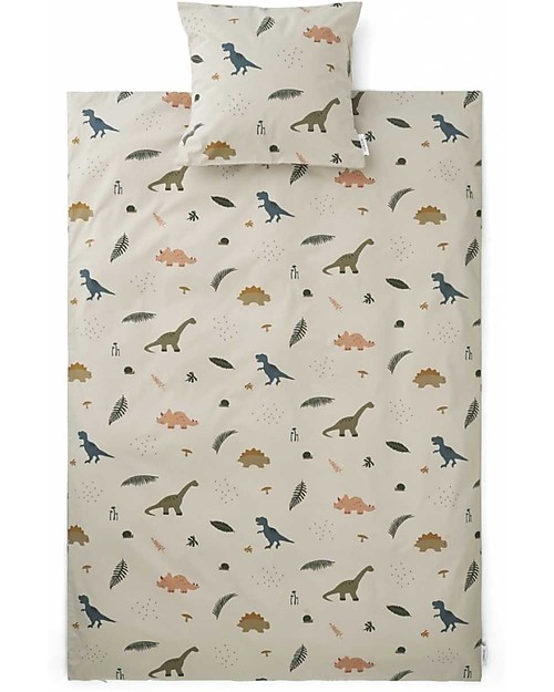 Liewood Set Copri Piumone Carl - 200 x 140 cm - Dino - Sabbia Set Copripiumino