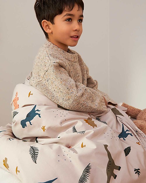 Liewood Set Copri Piumone Carl - 200 x 140 cm - Dino - Sabbia Set Copripiumino