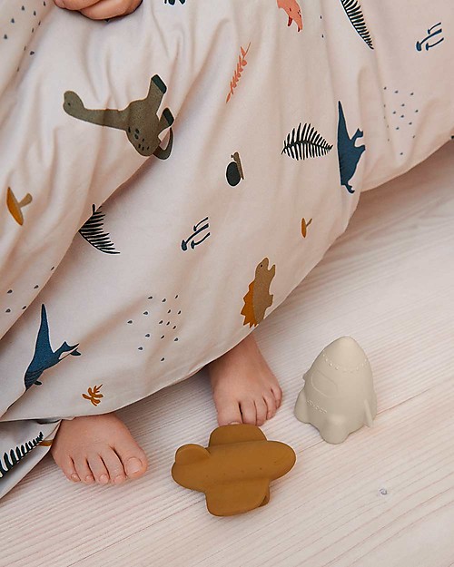 Liewood Set Copri Piumone Carl - 200 x 140 cm - Dino - Sabbia Set Copripiumino