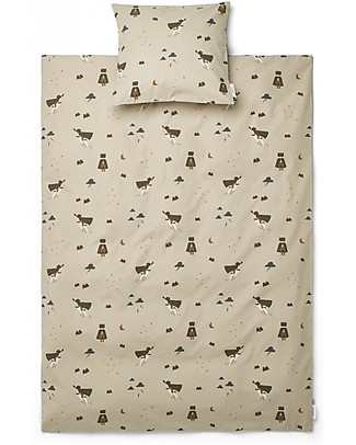 Liewood Set Copri Piumone Carl - 200 x 140 cm - Superhero/Dune Mix - 100% Cotone Bio Set Copripiumino