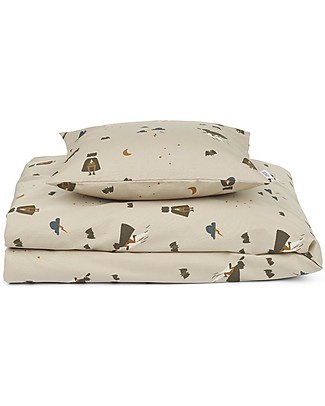 Liewood Set Copri Piumone Carl - 200 x 140 cm - Superhero/Dune Mix - 100% Cotone Bio Set Copripiumino
