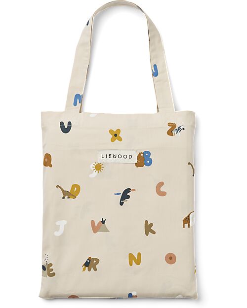 Liewood Set Copripiumino e Federa - Ingeborg Junior - 100x70 cm - Alfabeto - Sandy - 100% Cotone Bio Set Copripiumino