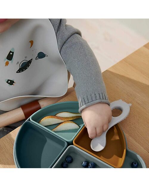 Liewood Set da 2 Bavagli Impermeabili con Tasca Tilda - Spazio - Multi Mix - Silicone Bavagli Impermeabili con Tasca