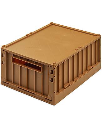Liewood Set da 2 Cassette Portaoggetti con Coperchio Weston Medium - Golden Caramel - 14,5x36x25 cm Contenitori Portaoggetti