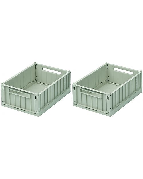 Liewood Set da 2 Cassette Portaoggetti Weston Small - Menta - 25x18x9 cm Contenitori Portaoggetti