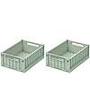 Liewood Set da 2 Cassette Portaoggetti Weston Small - Menta - 25x18x9 cm Contenitori Portaoggetti