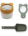 Liewood Set da Esploratore Bessie - Verde Mix - Paletta+Secchiello+Lente Giochi da Giardinaggio