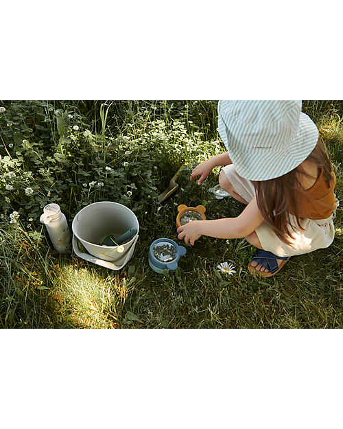 Liewood Set da Esploratore Bessie - Verde Mix - Paletta+Secchiello+Lente Giochi da Giardinaggio