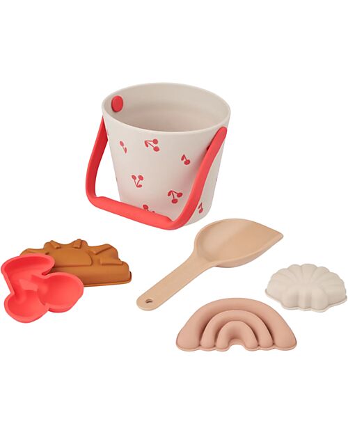 Liewood Set da Spiaggia e Giardino Gilma - Ciliegie - Sabbia - 6 Pezzi Giochi da Spiaggia