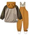 Liewood Set Dakota Softshell Giacca e Pantalone con Bretelle - Koala Multi Mix - Impermeabile - 100% Materiale Riciclato Impermeabili